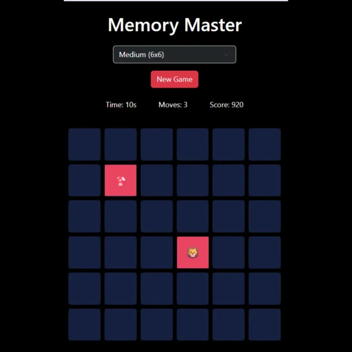 Memory Master Game - Full Source Code - Image 3