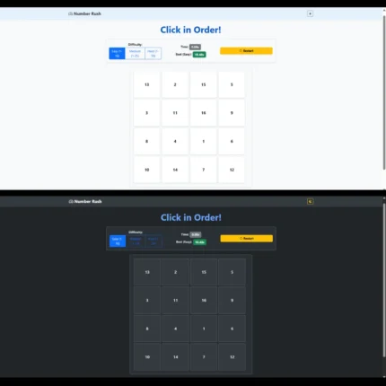 Number Rush Game - Full Source Code