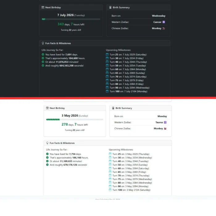 Premium Age Calculator - Full Source Code - Image 2