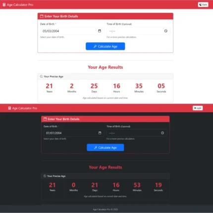 Premium Age Calculator - Full Source Code